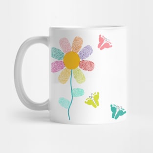 Colorful finger prints flower Mug